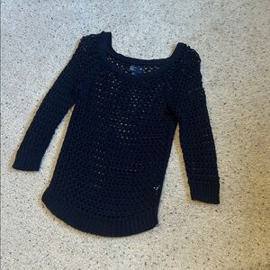 American Eagle Outfitters Black Crochet Sweater